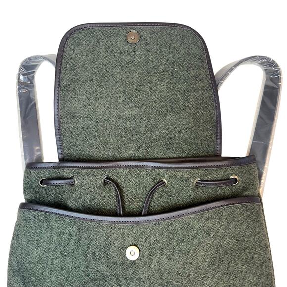 New Faribault Woolen Mill Company Green Wool Pack Backpack Bag - Picture 3 of 9